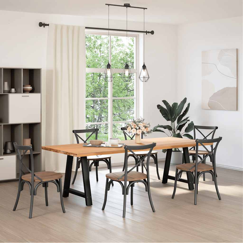 Pieds de table à manger en forme de A, 2 pièces, noir, 70 x (72-73) cm, acier - XIOS