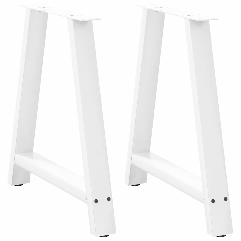 Pieds de table à manger en forme de A 2 pièces Blanc 70 x (72-73) cm Acier - XIOS