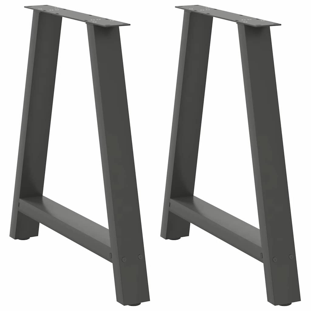 Pieds de table à manger en forme de A 2 pièces Anthracite 70 x (72-73) cm Acier - XIOS