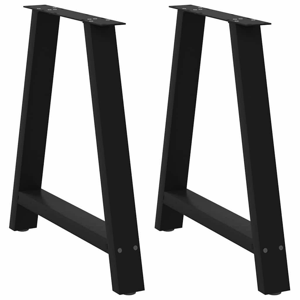 Pieds de table à manger en forme de A 2 pièces Noir 80 x (72-73) cm Acier - XIOS