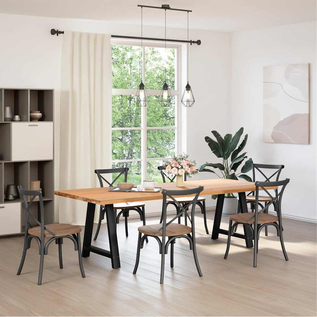 Pieds de table à manger en forme de A 2 pièces Noir 80 x (72-73) cm Acier - XIOS
