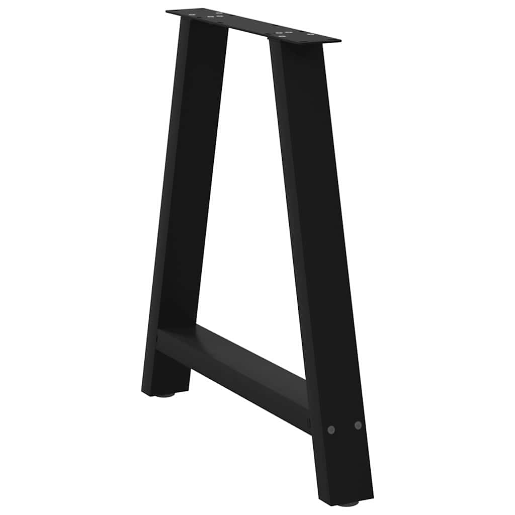 Pieds de table à manger en forme de A 2 pièces Noir 80 x (72-73) cm Acier - XIOS