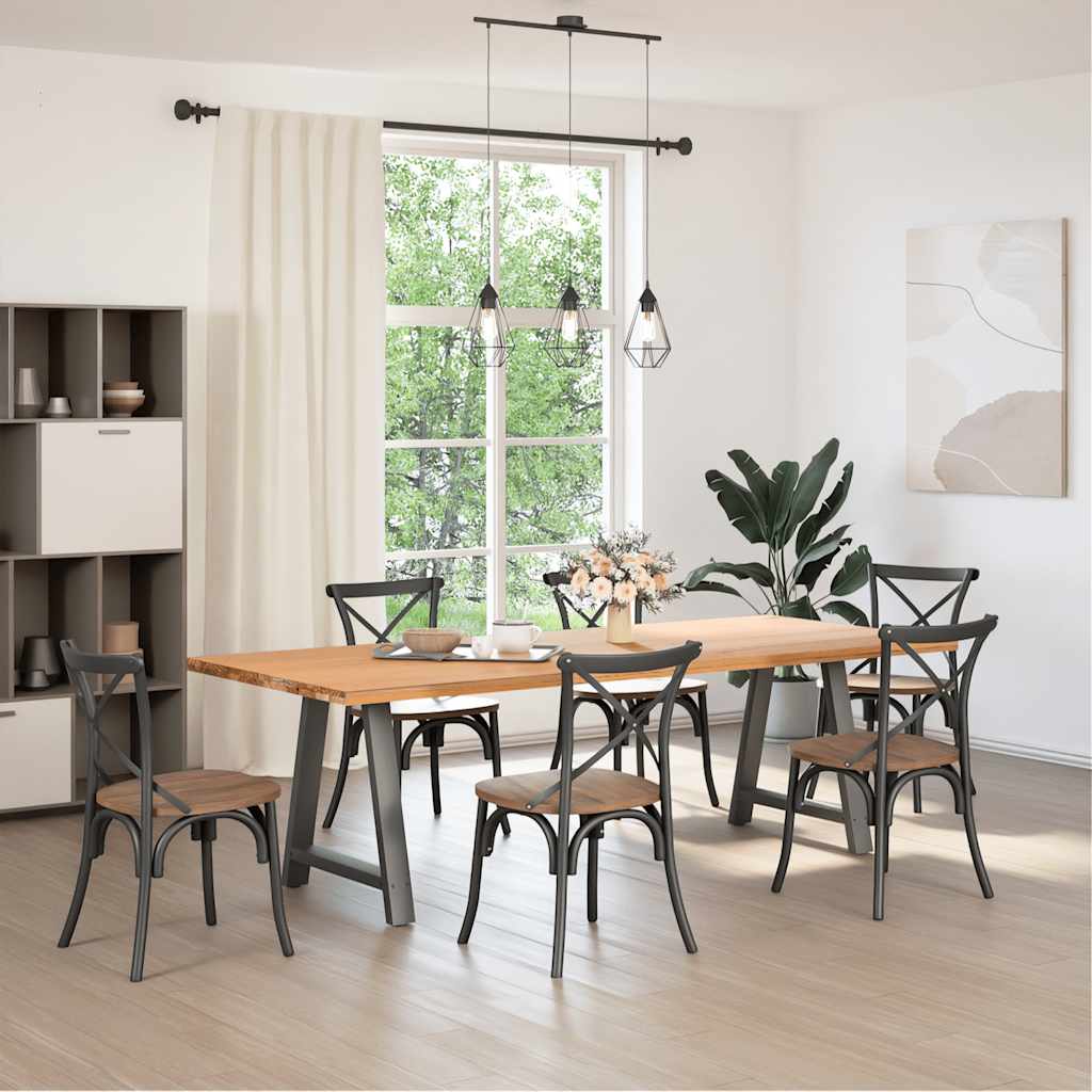 Pieds de table à manger en forme de A 2 pièces Anthracite 80 x (72-73) cm Acier - XIOS