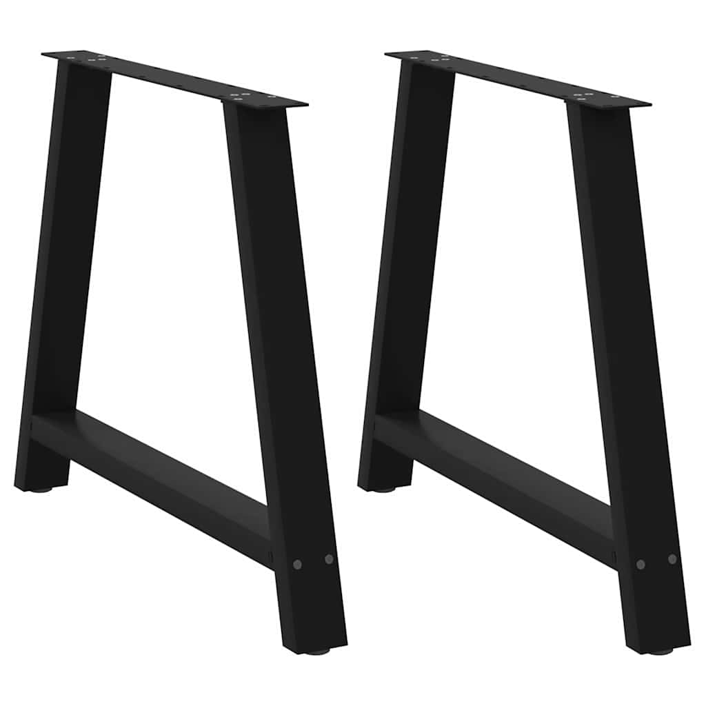 Pieds de table à manger en forme de A, 2 pièces, noir, 90 x (72-73) cm, acier - XIOS