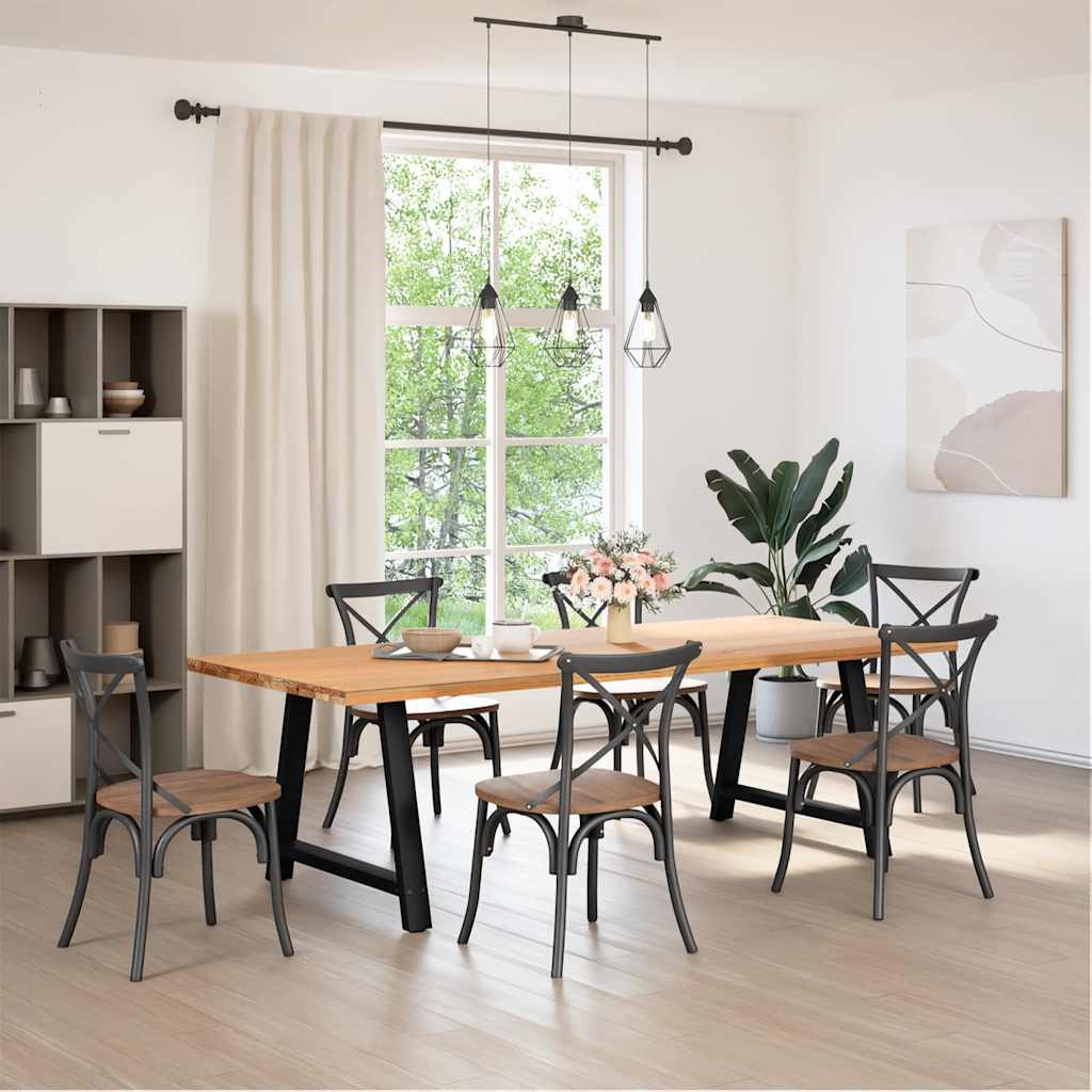 Pieds de table à manger en forme de A, 2 pièces, noir, 90 x (72-73) cm, acier - XIOS