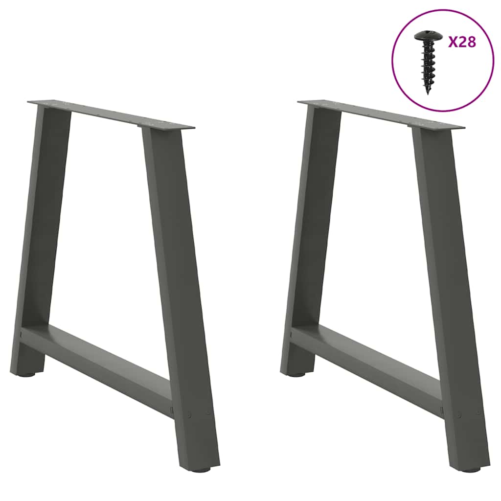 Pieds de table à manger en forme de A 2 pièces Anthracite 90 x (72-73) cm Acier - XIOS