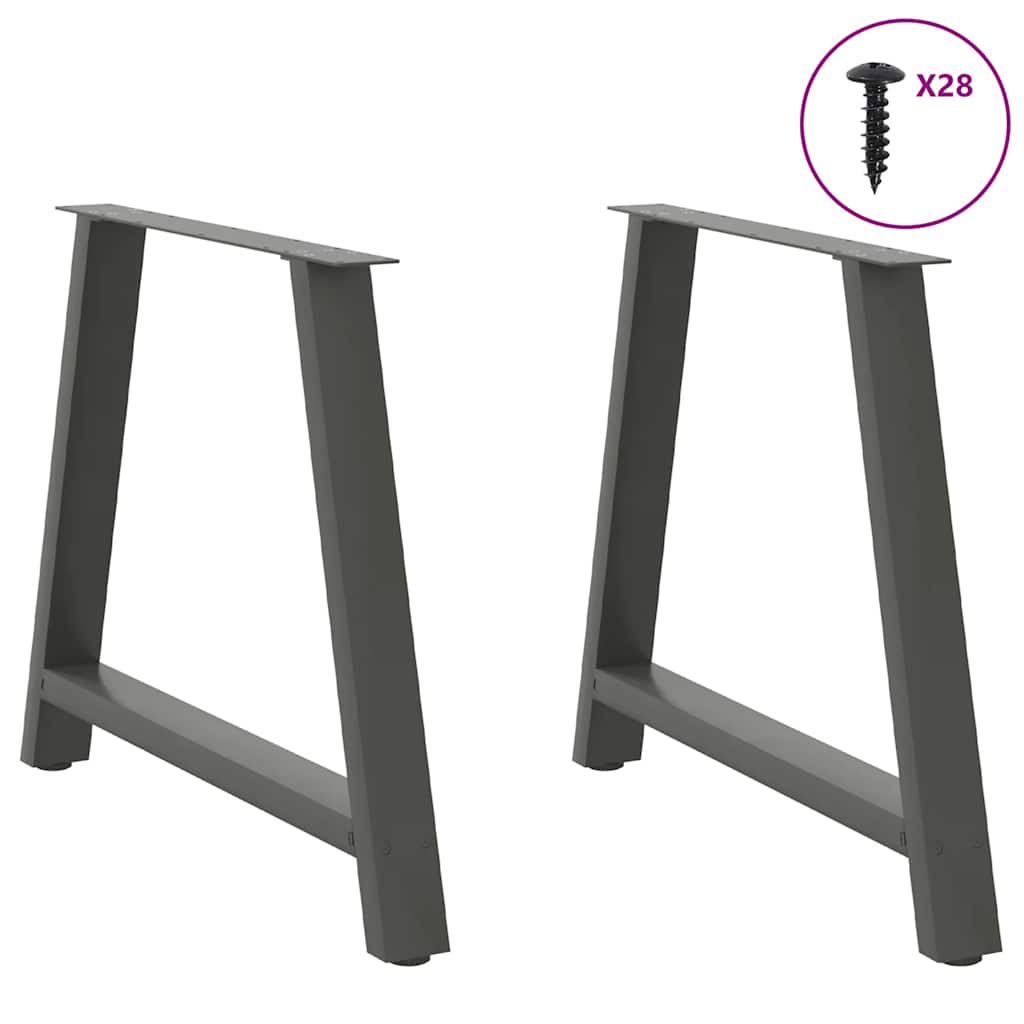 Pieds de table à manger en forme de A 2 pièces Anthracite 100 x (72-73) cm Acier - XIOS