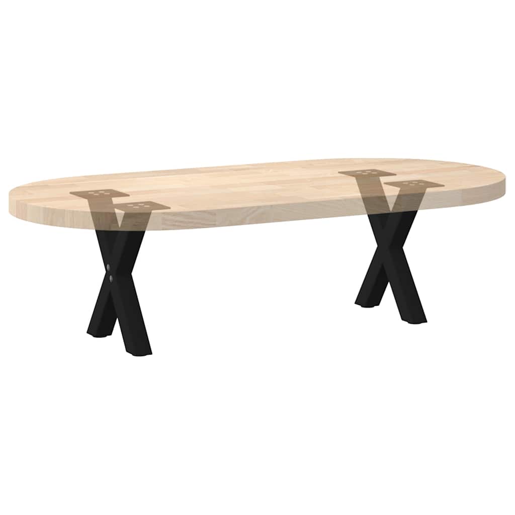 Pieds de table basse en forme de X, 2 pièces, noir, 30 x (30-31) cm, acier - XIOS