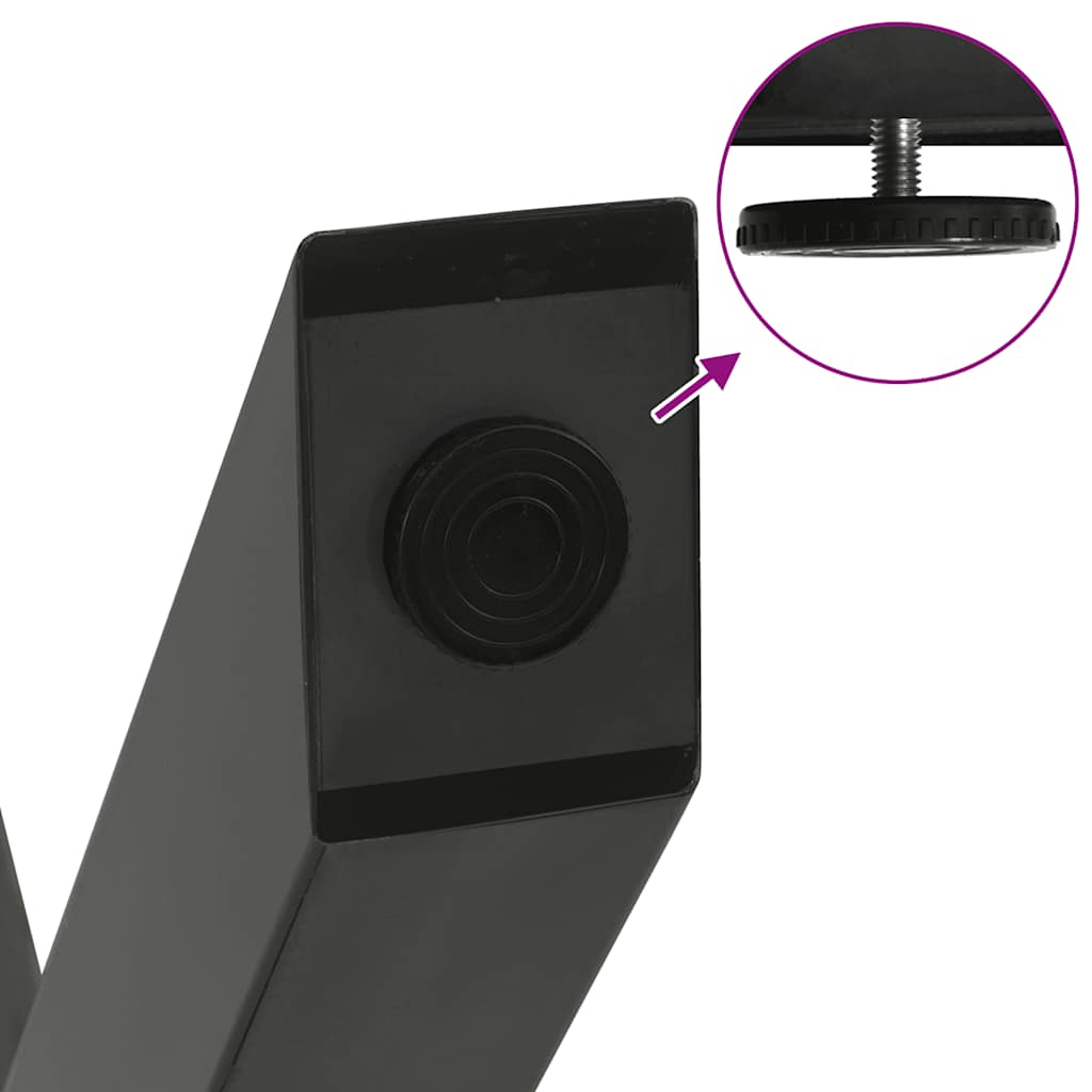 Pieds de table basse en forme de X, 2 pièces, anthracite, 30 x (30-31) cm, acier - XIOS