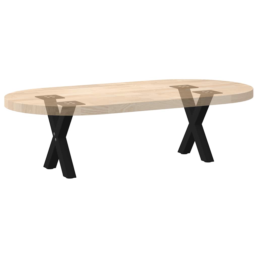 Pieds de table basse en forme de X, 2 pièces, noir, 37 x (30-31) cm, acier - XIOS