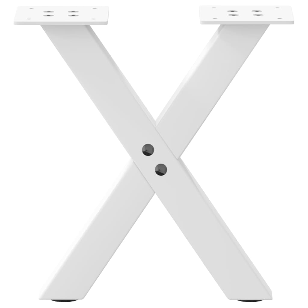 Pieds de table basse en forme de X, 2 pièces, blanc, 37 x (30-31) cm, acier - XIOS