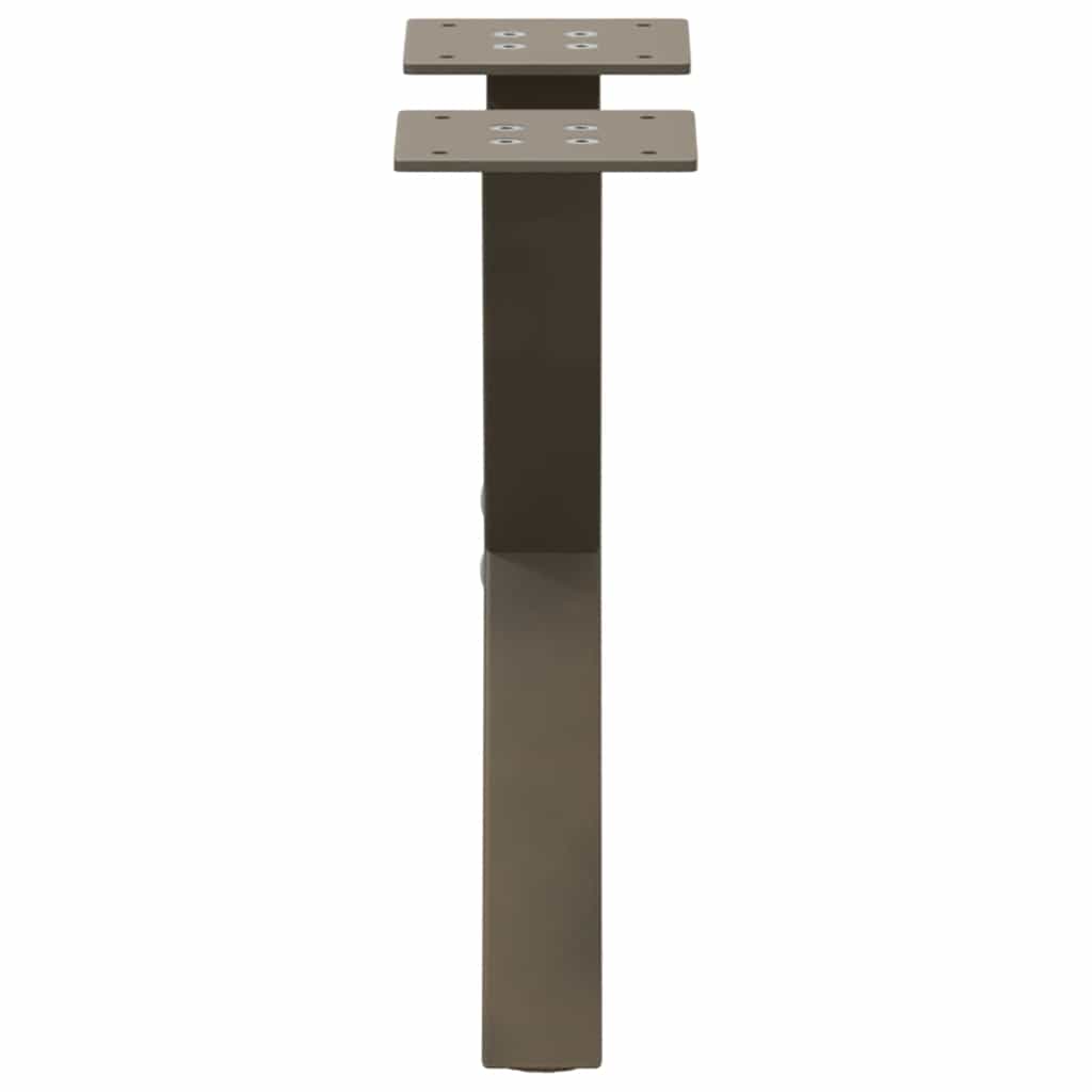 Pieds de table basse en forme de X, 2 pièces, acier naturel, 37 x (30-31) cm - XIOS