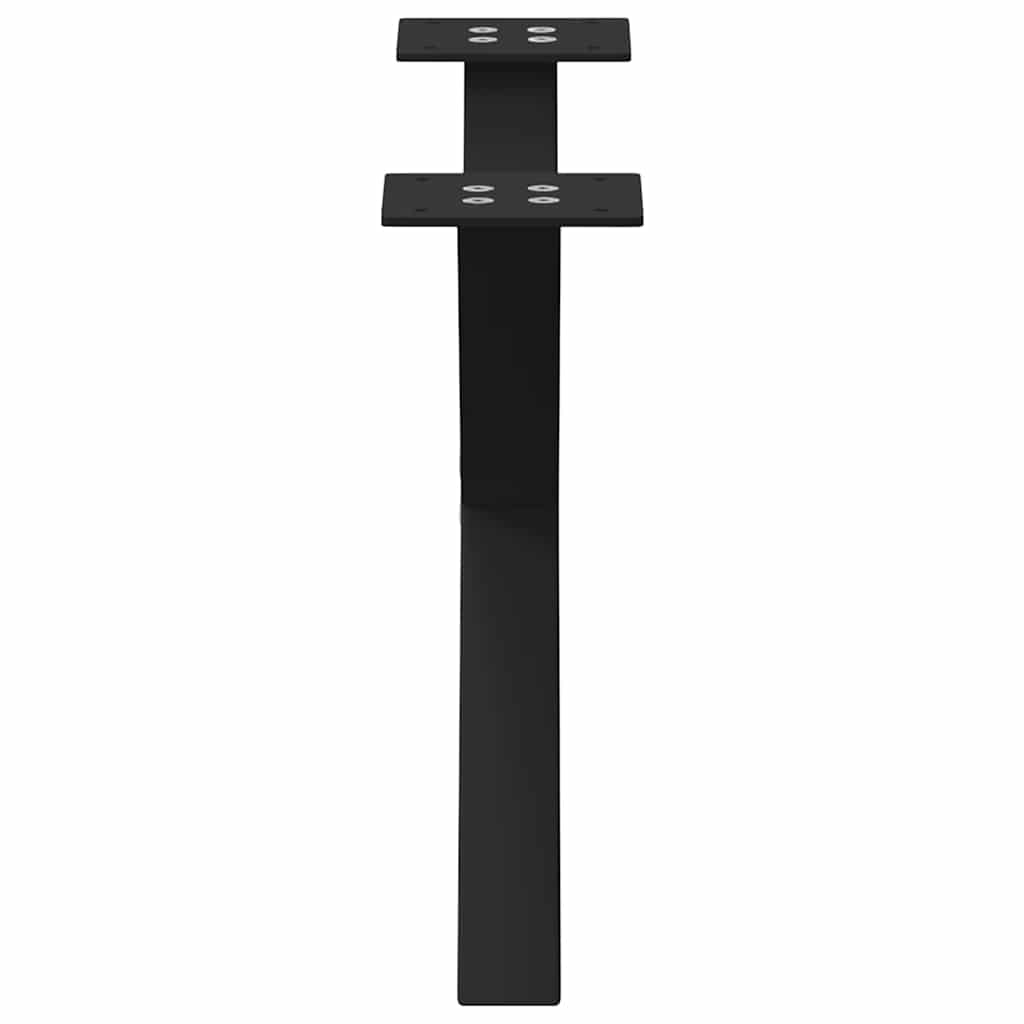 Pieds de table basse en forme de X, 2 pièces, noir, 50 x (30-31) cm, acier - XIOS
