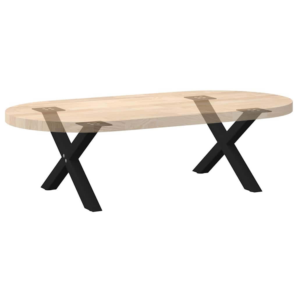 Pieds de table basse en forme de X, 2 pièces, noir, 50 x (30-31) cm, acier - XIOS