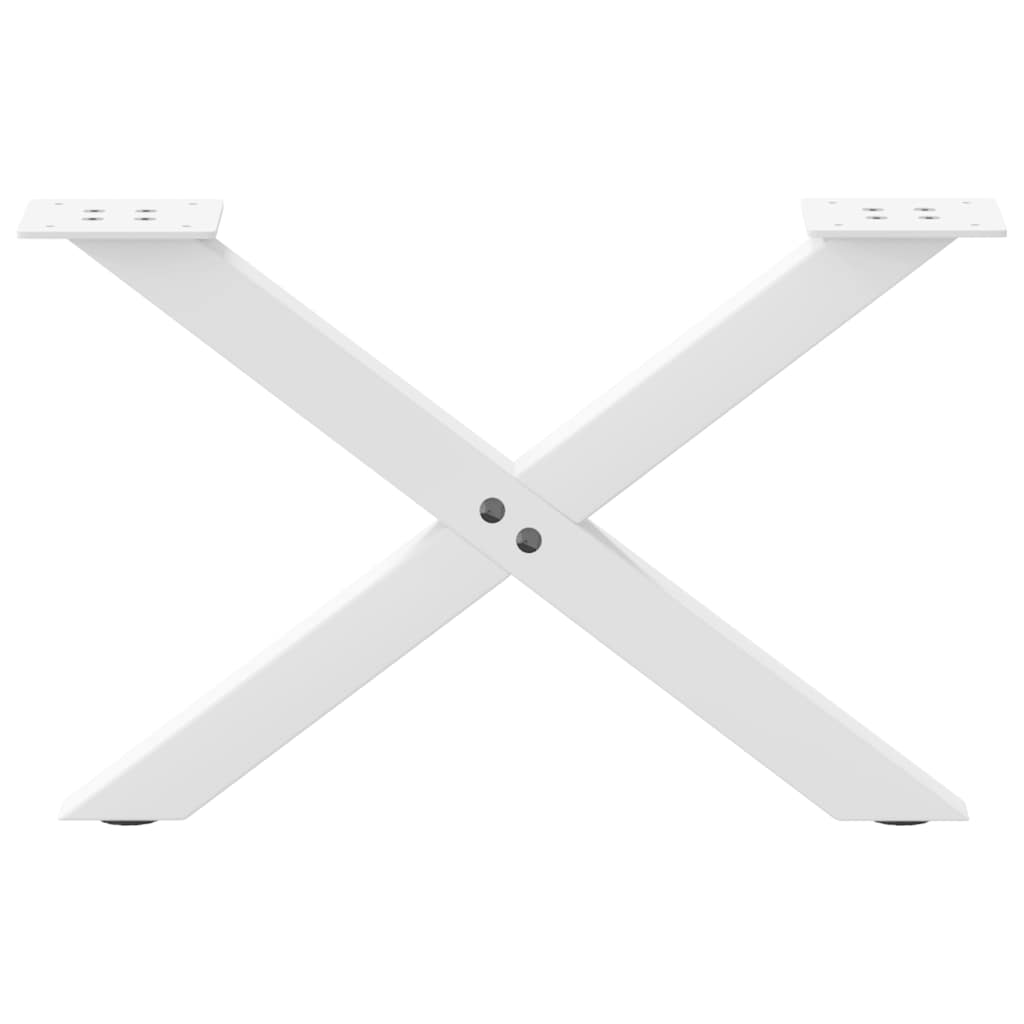 Pieds de table basse en forme de X, 2 pièces, blanc, 50 x (30-31) cm, acier - XIOS