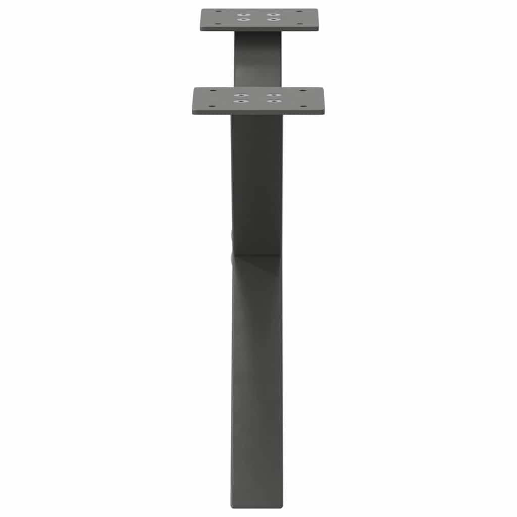 Pieds de table basse en forme de X, 2 pièces, anthracite, 50 x (30-31) cm, acier - XIOS