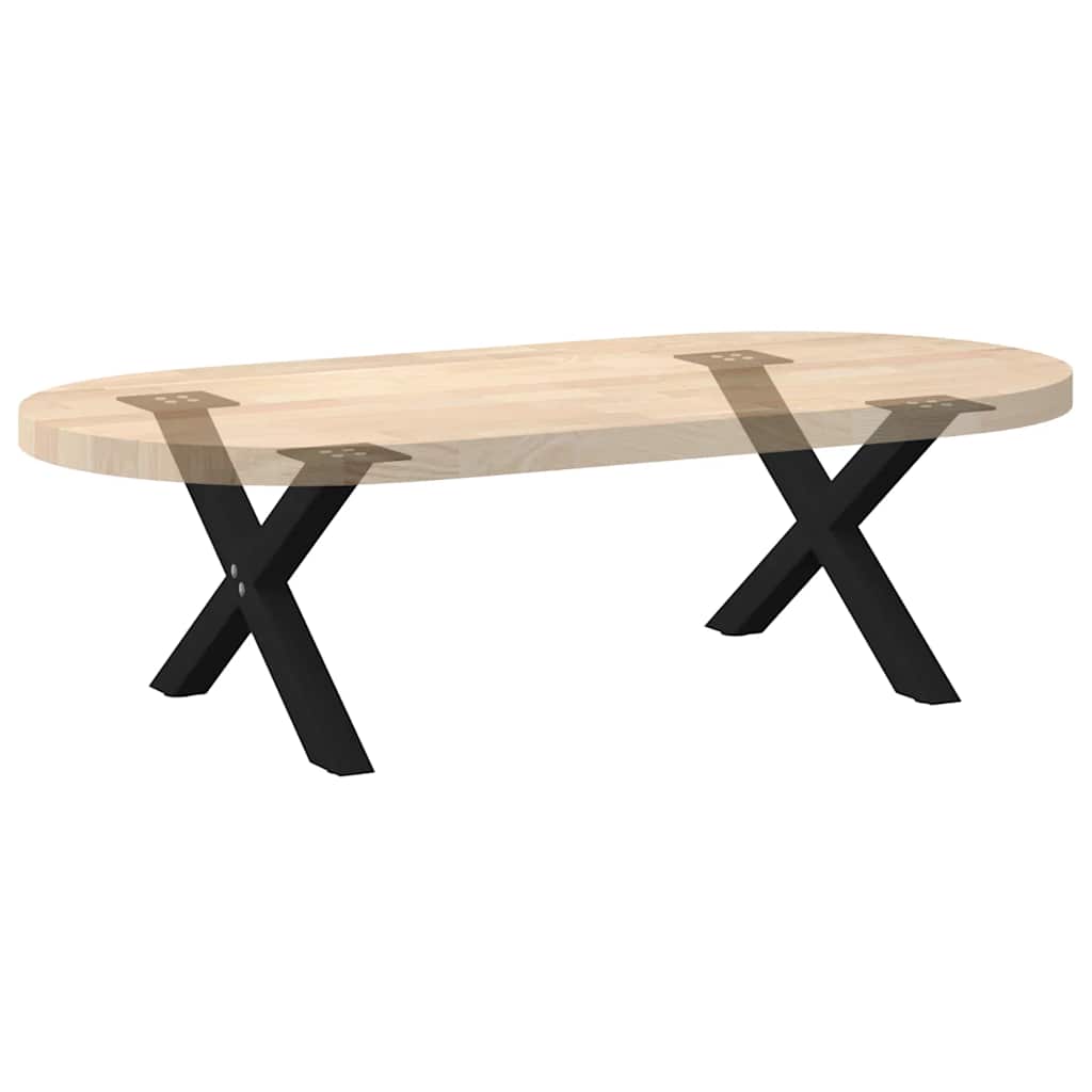 Pieds de table basse en forme de X, 2 pièces, noir, 60 x (30-31) cm, acier - XIOS
