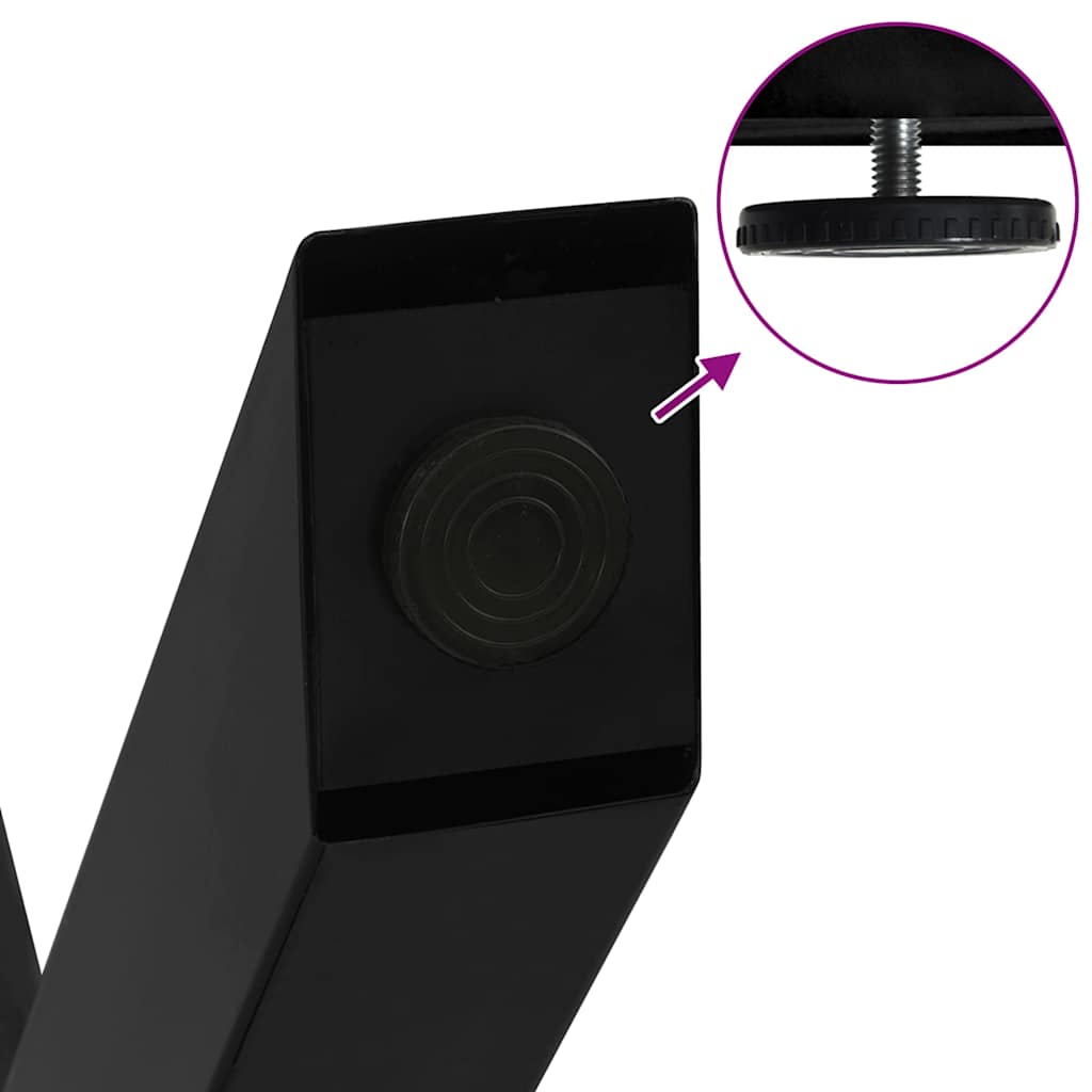 Pieds de table basse en forme de X, 2 pièces, noir, 60 x (30-31) cm, acier - XIOS