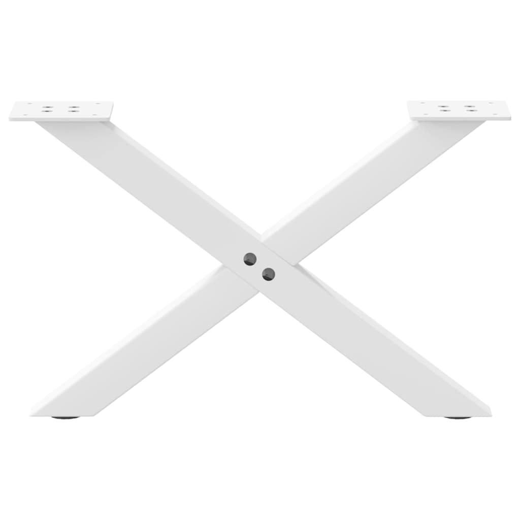Pieds de table basse en forme de X, 2 pièces, blanc, 60 x (30-31) cm, acier - XIOS