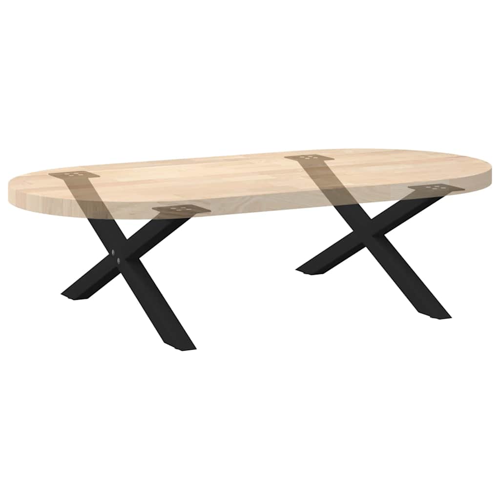 Pieds de table basse en forme de X, 2 pièces, noir, 70 x (30-31) cm, acier - XIOS