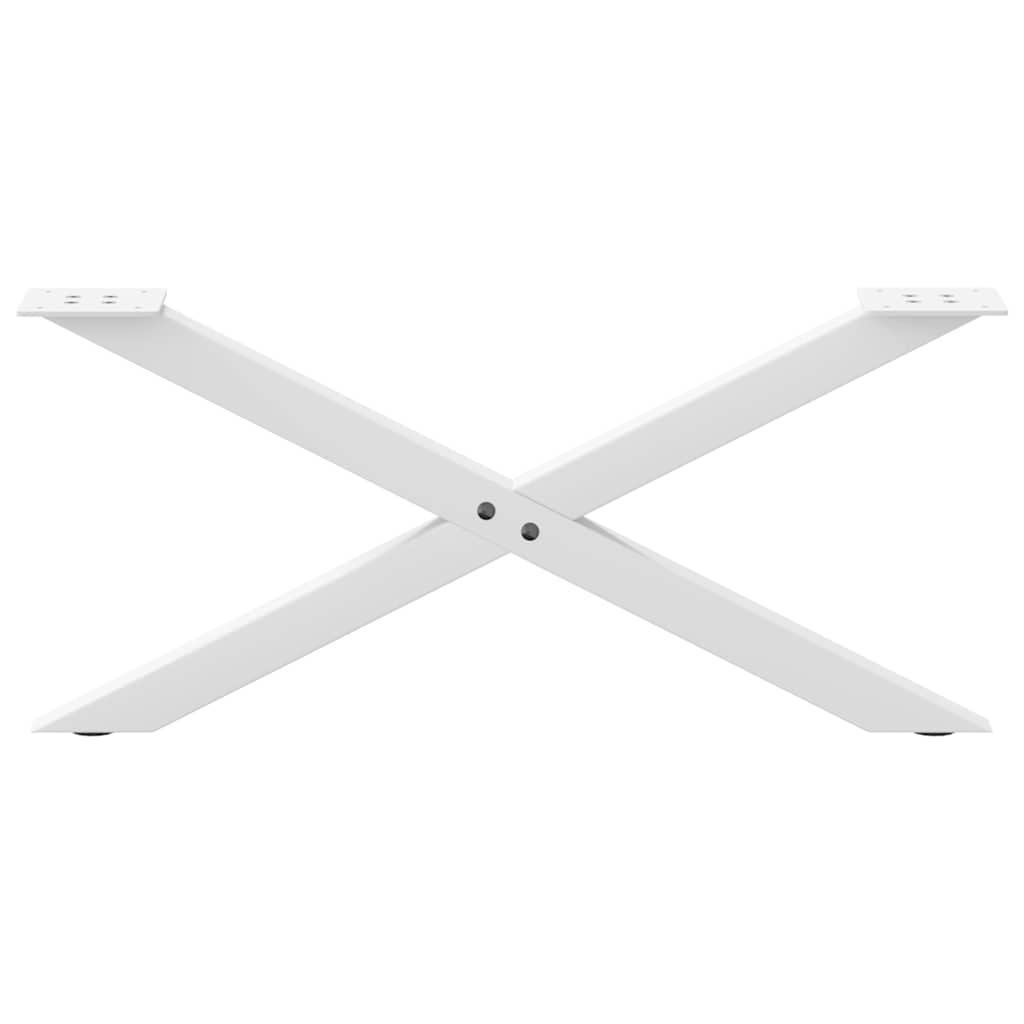 Pieds de table basse en forme de X, 2 pièces, blanc, 70 x (30-31) cm, acier - XIOS