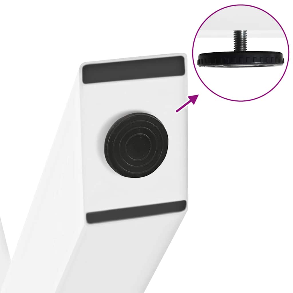 Pieds de table basse en forme de X, 2 pièces, blanc, 70 x (30-31) cm, acier - XIOS