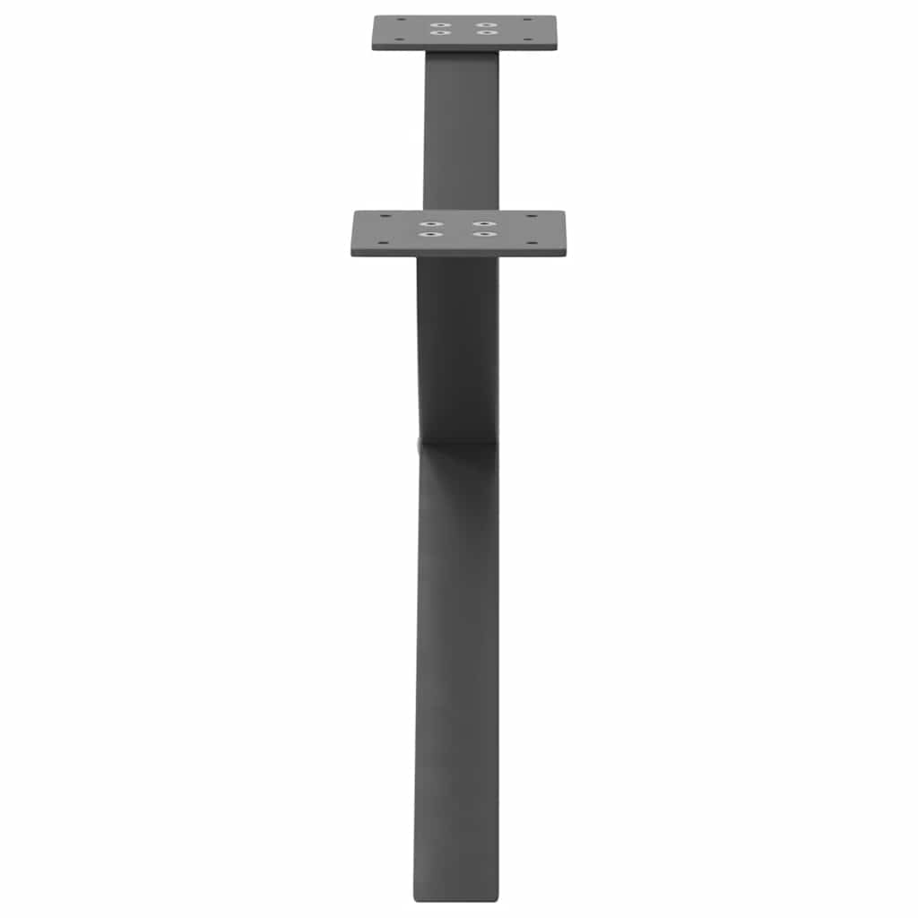 Pieds de table basse en forme de X, 2 pièces, anthracite, 70 x (30-31) cm, acier - XIOS