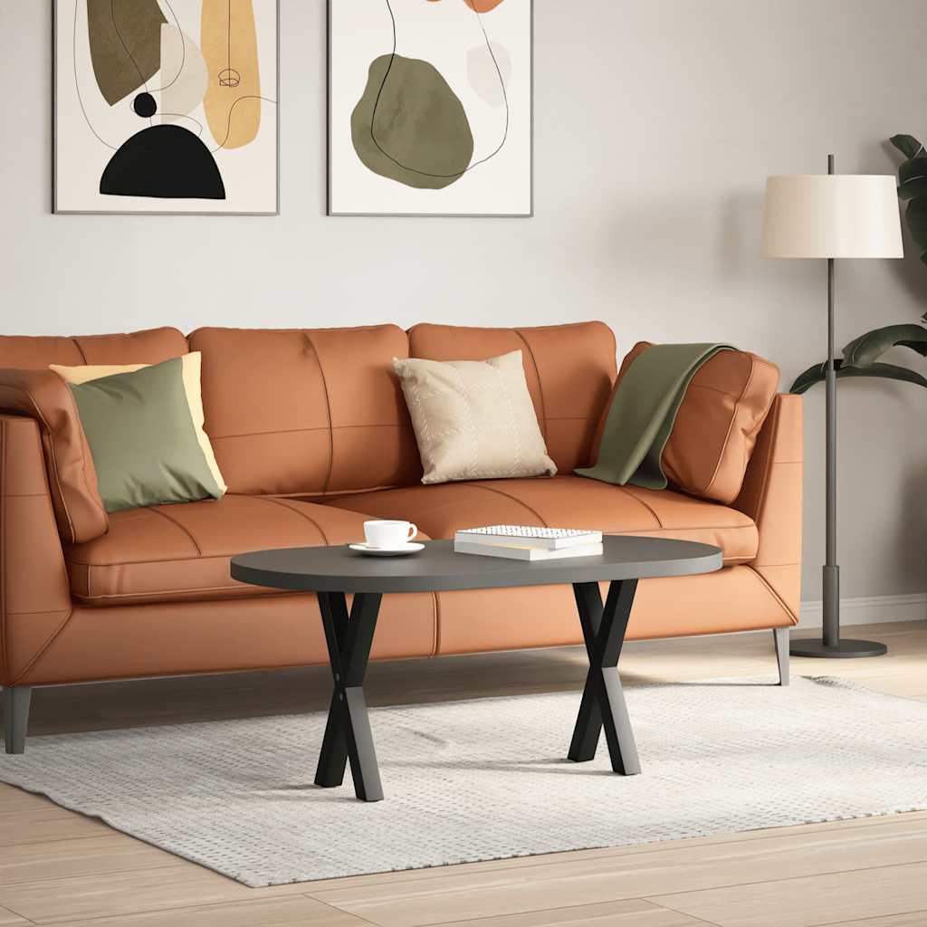 Pieds de table basse en forme de X, 2 pièces, noir, 28 x (42-43) cm, acier - XIOS