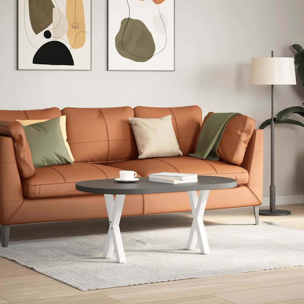 Pieds de table basse en forme de X, 2 pièces, blanc, 28 x (42-43) cm, acier - XIOS