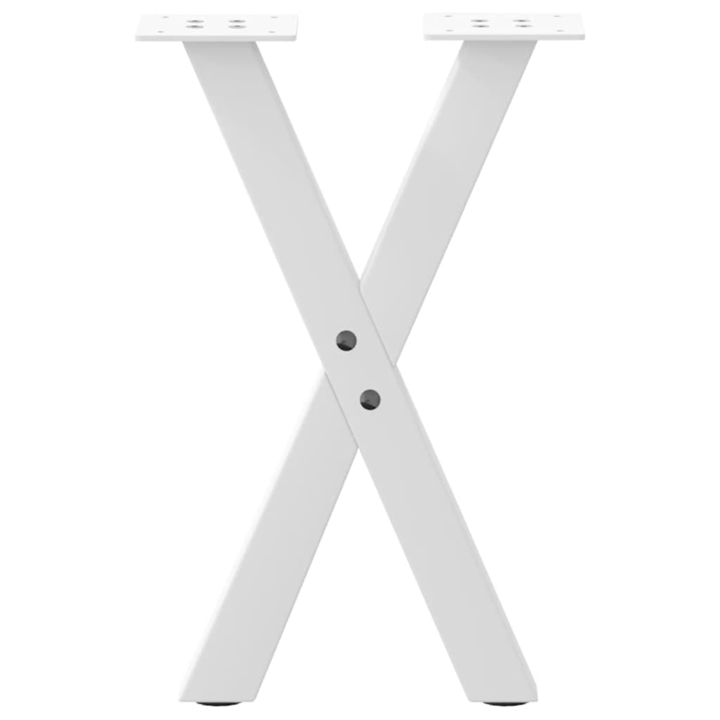 Pieds de table basse en forme de X, 2 pièces, blanc, 28 x (42-43) cm, acier - XIOS