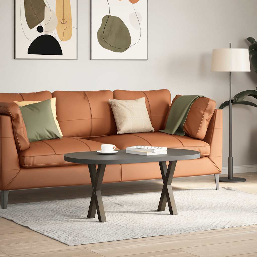 Pieds de table basse en forme de X, 2 pièces, acier naturel, 28 x (42-43) cm - XIOS