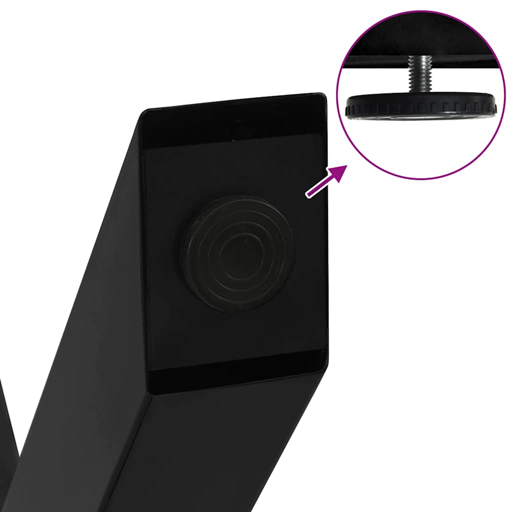 Pieds de table basse en forme de X, 2 pièces, noir, 38 x (42-43) cm, acier - XIOS