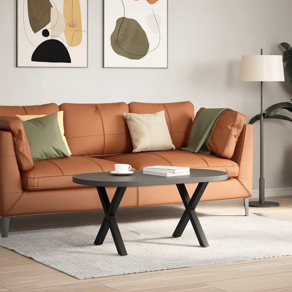 Pieds de table basse en forme de X, 2 pièces, noir, 50 x (42-43) cm, acier - XIOS