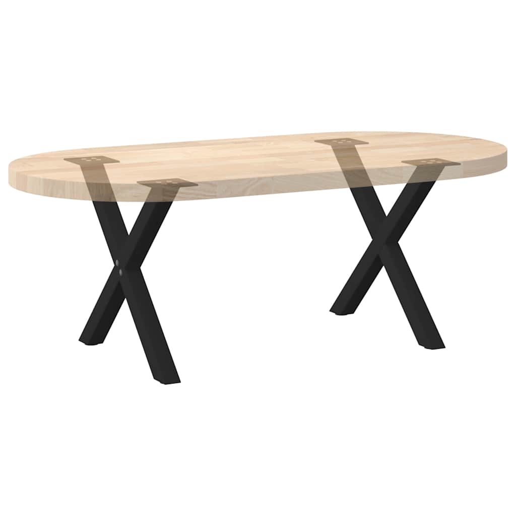 Pieds de table basse en forme de X, 2 pièces, noir, 50 x (42-43) cm, acier - XIOS
