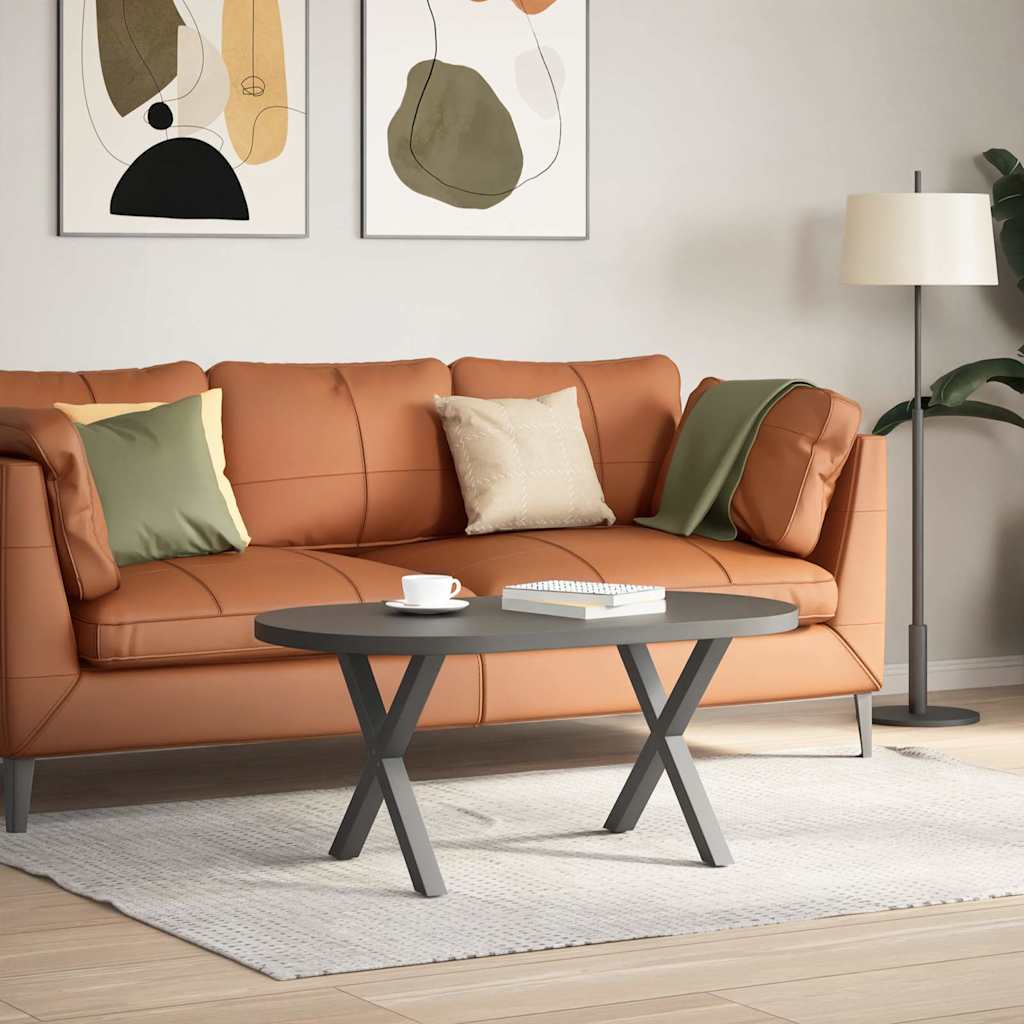 Pieds de table basse en forme de X, 2 pièces, anthracite, 50 x (42-43) cm, acier - XIOS
