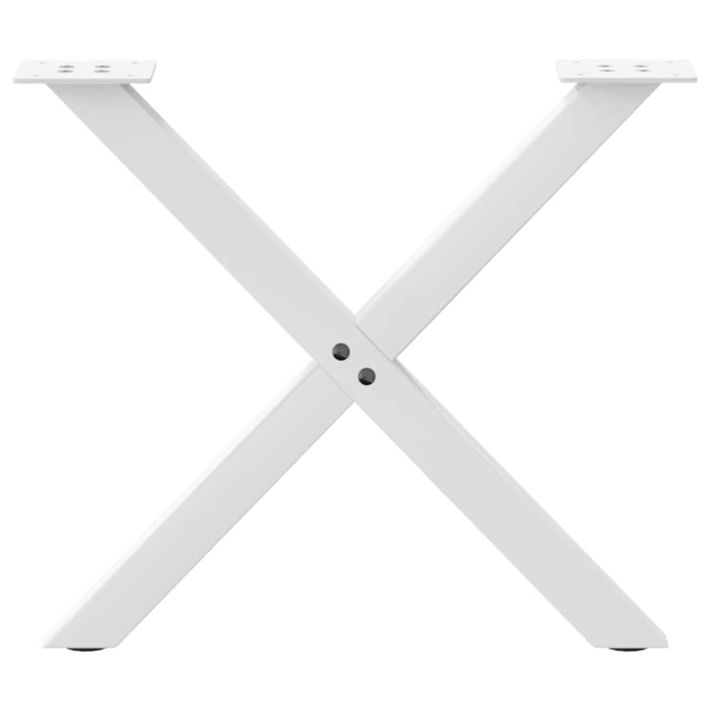 Pieds de table basse en forme de X, 2 pièces, blanc, 60 x (42-43) cm, acier - XIOS