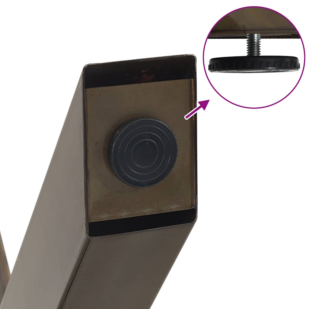 Pieds de table basse en forme de X, 2 pièces, acier naturel, 60 x (42-43) cm - XIOS