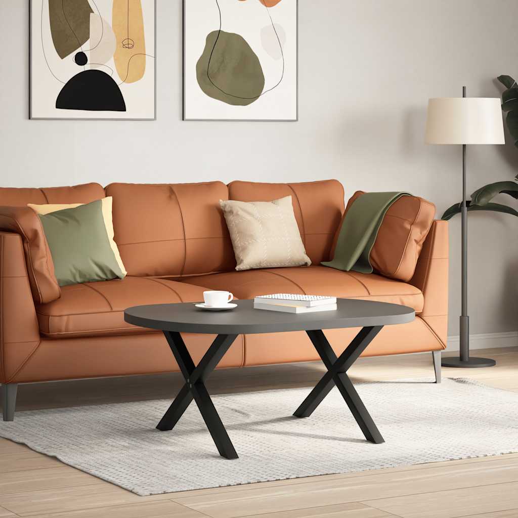 Pieds de table basse en forme de X, 2 pièces, noir, 70 x (42-43) cm, acier - XIOS