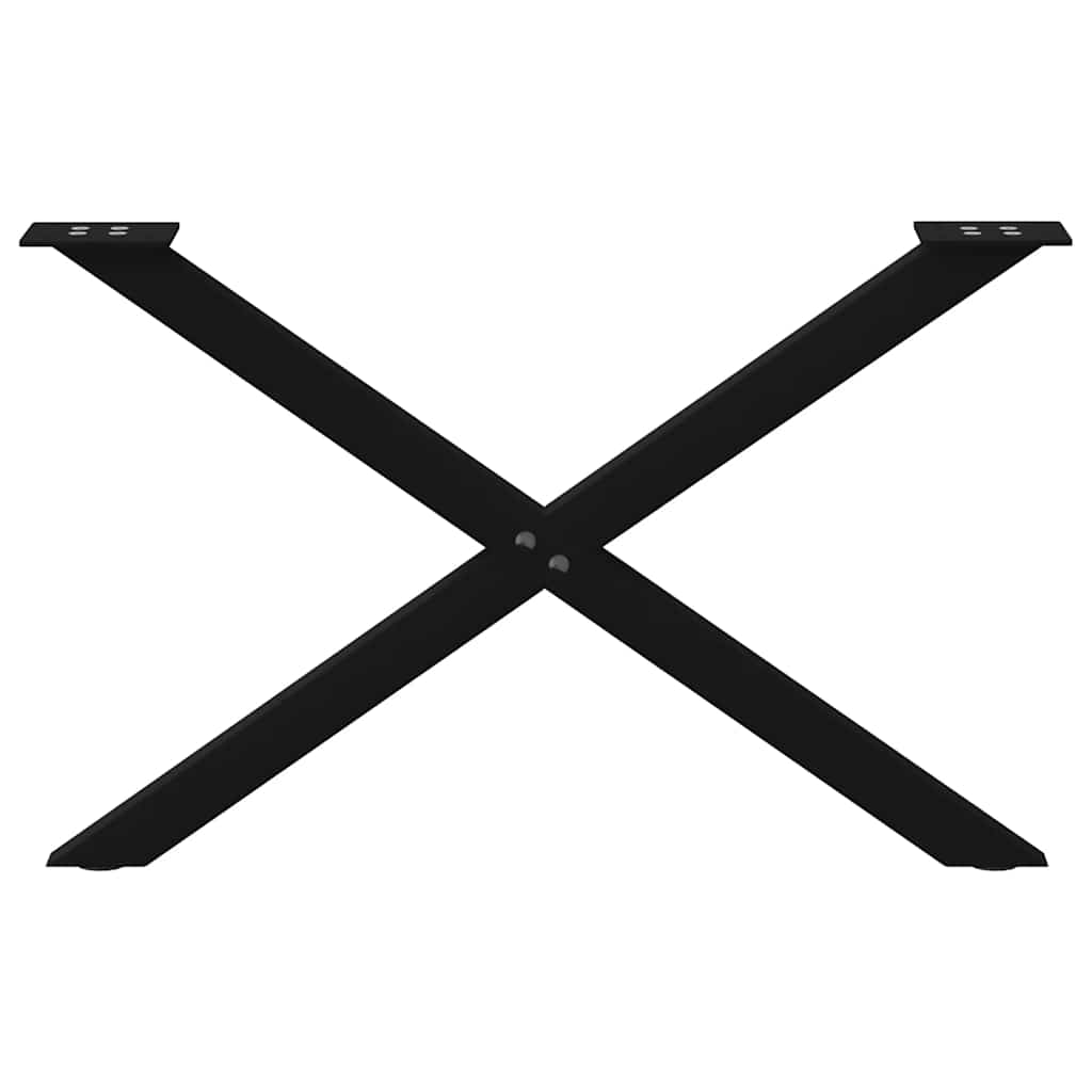 Pieds de table basse en forme de X, 2 pièces, noir, 70 x (42-43) cm, acier - XIOS