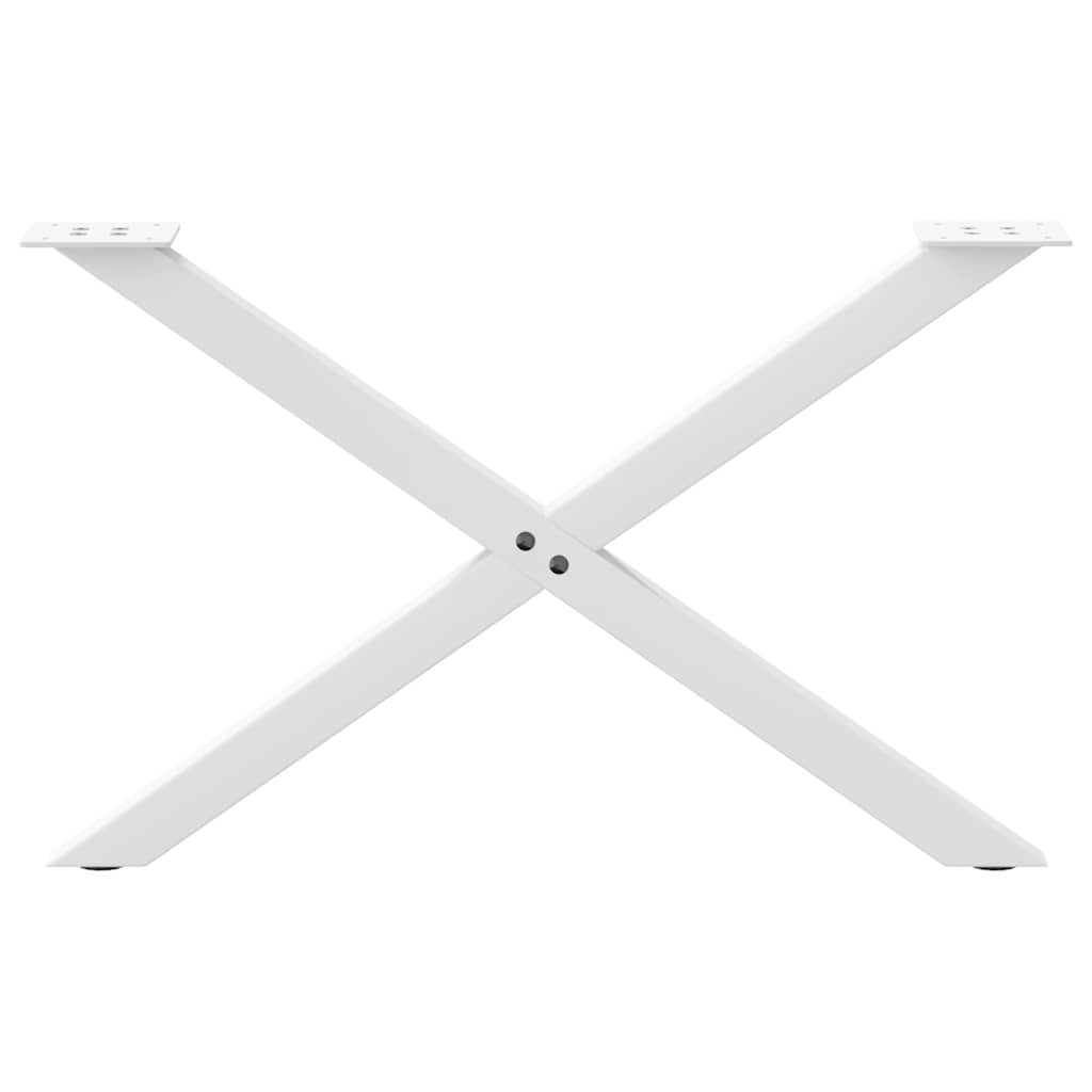 Pieds de table basse en forme de X, 2 pièces, blanc, 70 x (42-43) cm, acier - XIOS
