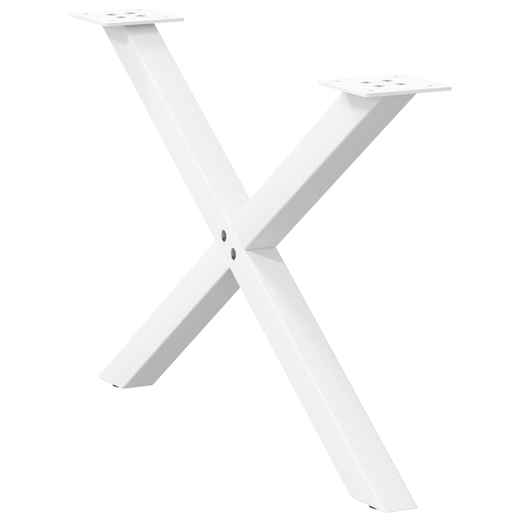 Pieds de table basse en forme de X, 2 pièces, blanc, 70 x (42-43) cm, acier - XIOS