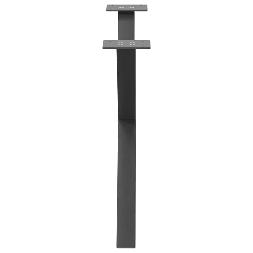 Pieds de table basse en forme de X, 2 pièces, anthracite, 70 x (42-43) cm, acier - XIOS