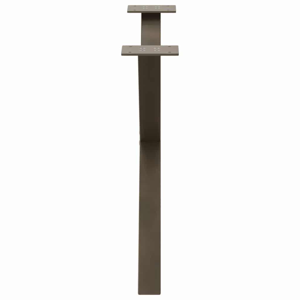 Pieds de table basse en forme de X, 2 pièces, acier naturel, 70 x (42-43) cm - XIOS