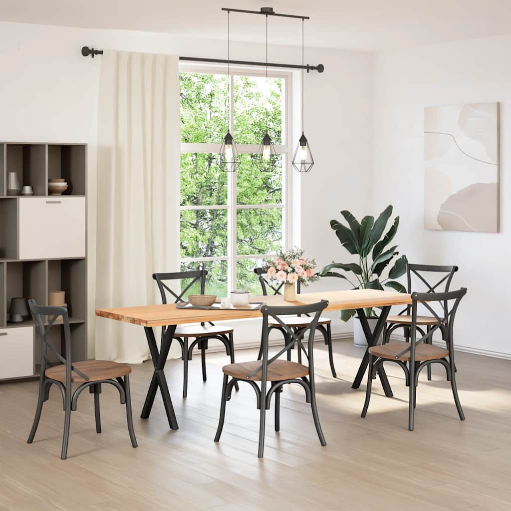 Pieds de table à manger en forme de X, 2 pièces, noir, 50 x (72-73) cm, acier - XIOS