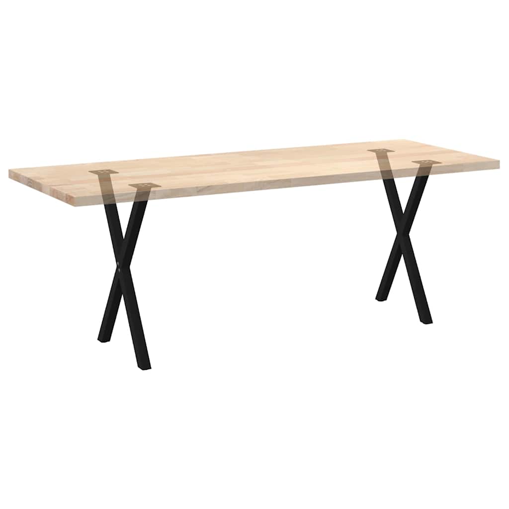 Pieds de table à manger en forme de X, 2 pièces, noir, 50 x (72-73) cm, acier - XIOS
