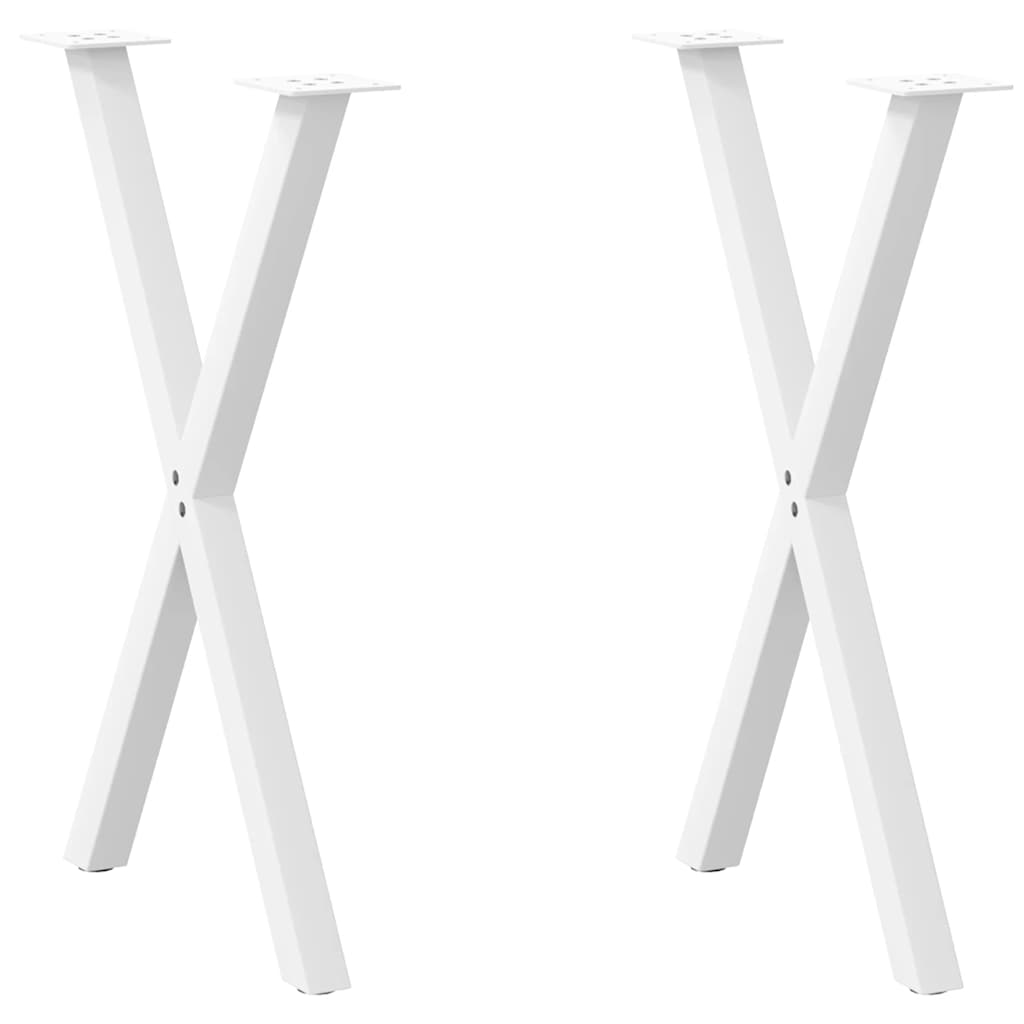 Pieds de table à manger en forme de X, 2 pièces, blanc, 50 x (72-73) cm, acier - XIOS