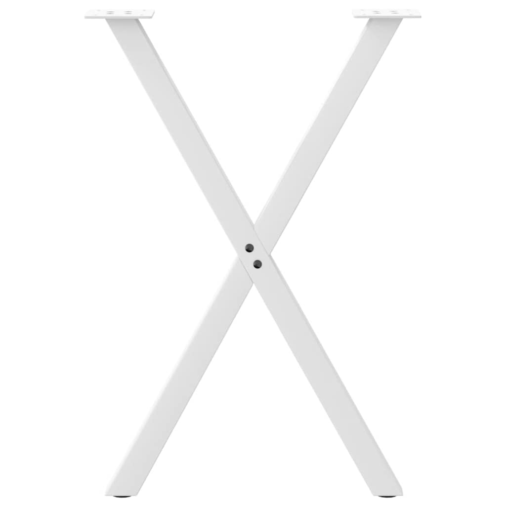 Pieds de table à manger en forme de X, 2 pièces, blanc, 50 x (72-73) cm, acier - XIOS
