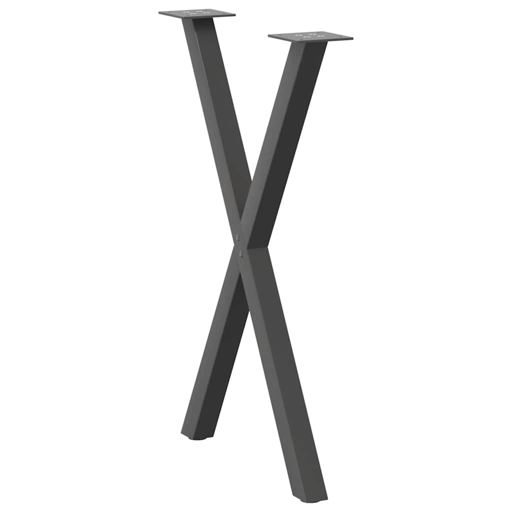 Pieds de table à manger en forme de X 2 pièces Anthracite 50 x (72-73) cm Acier - XIOS