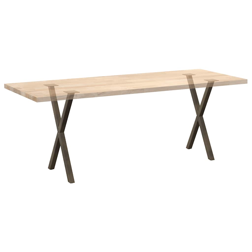 Pieds de table à manger en forme de X, 2 pièces, acier naturel, 50 x (72-73) cm - XIOS