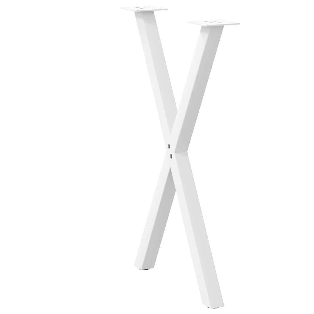 Pieds de table à manger en forme de X, 2 pièces, blanc, 57 x (72-73) cm, acier - XIOS
